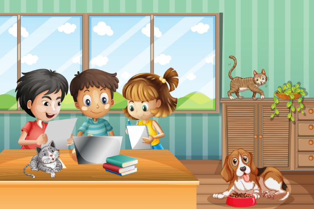 Childrens learn coding in school